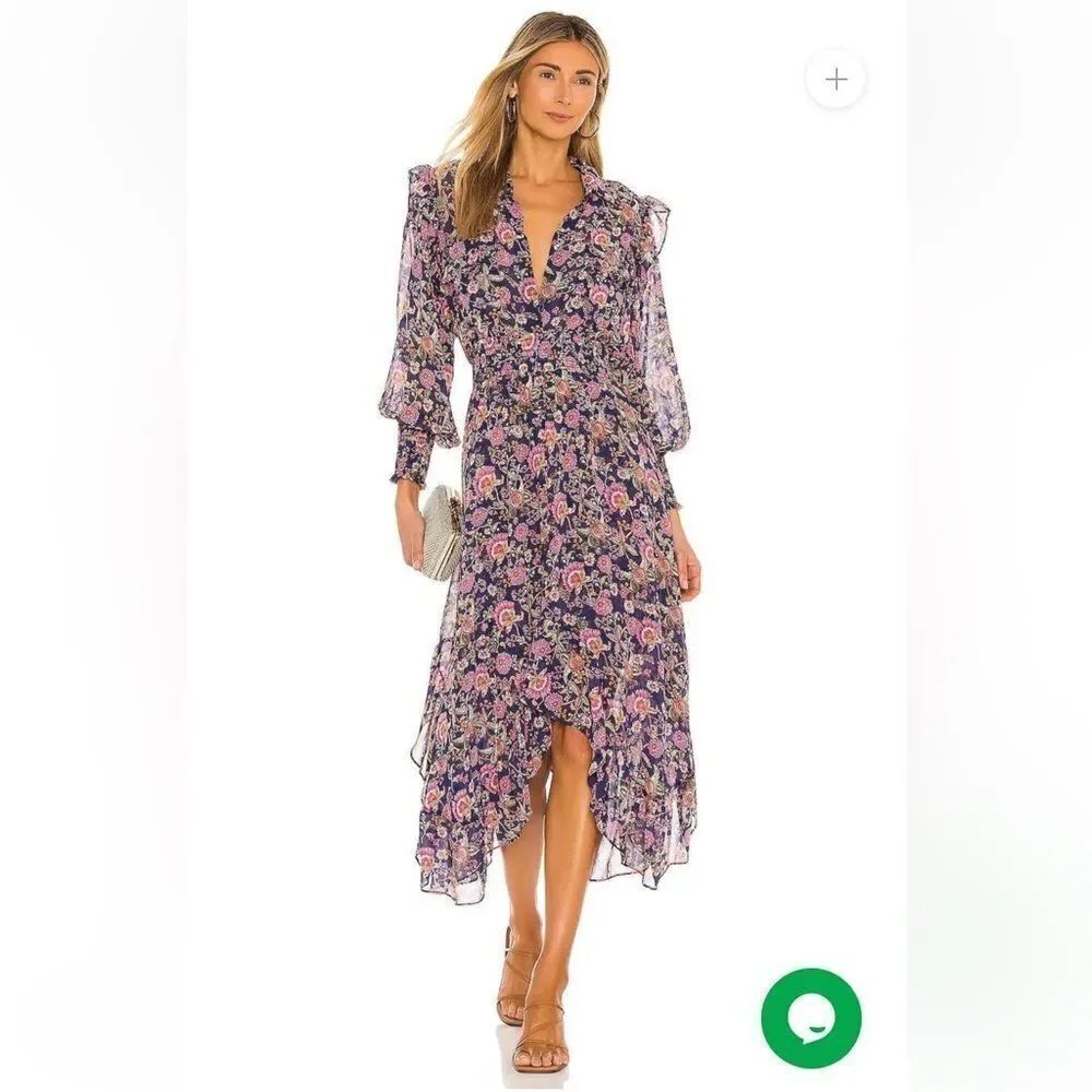 New MISA Katja Dress Pink Floral XS Revolve